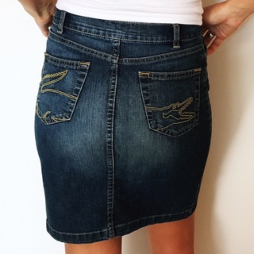 Lacoste Jean Pencil Skirt Detailed Back Size 4 US